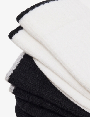 Hugo Boss Mens Open Miscellaneous Logo-print Pack Of Three Ribbed Stretch-woven Socks In Animal Print