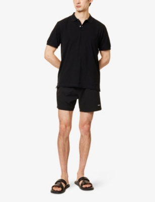 Hugo Boss Quick-drying Swim Shorts With Logo Print In Black