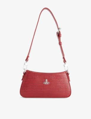 Vivienne Westwood Mens Tasha Leather Shoulder Phone Bag Red
