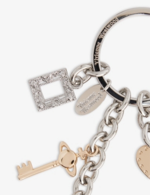 Vivienne Westwood Mens Multi Charm Silver Keyring In Silver