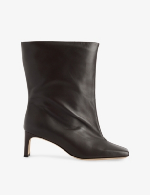 REPRESENT: Square-Toe Heeled Leather Ankle Boot