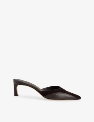 REPRESENT: Pointed-Toe Heeled Leather Mules