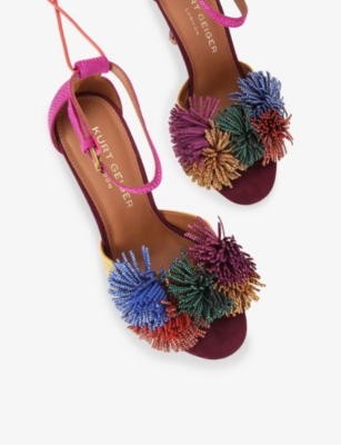 Kurt Geiger London Pompom Ankle Strap Sandal In Red