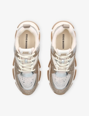 STEVE MADDEN: Jprivy Rhinestone-Embellished Trainers