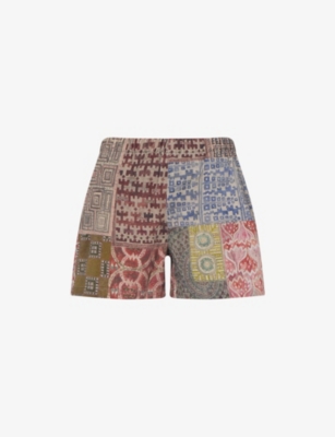 FOUND: Tapestry Printed Cotton Shorts