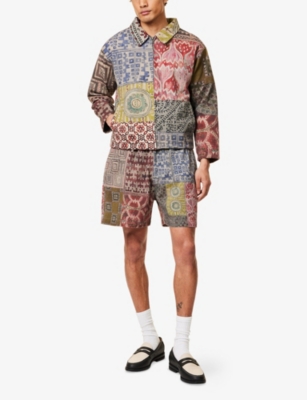FOUND: Patchwork-Print  Boxy-Fit Cotton Jacket
