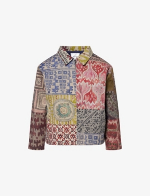 FOUND: Patchwork-Print  Boxy-Fit Cotton Jacket