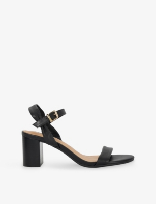DUNE: Jaliz Open-Toe Block-Heel Leather Sandals