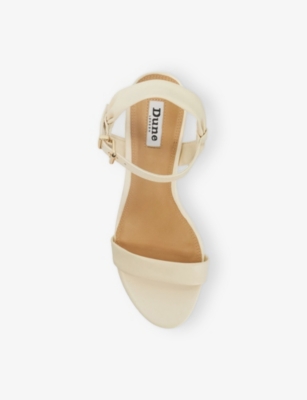 DUNE: Jaliz Open-Toe Block-Heel Leather Sandals