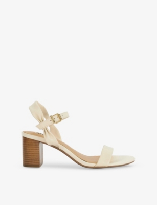 DUNE: Jaliz Open-Toe Block-Heel Leather Sandals