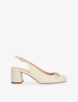 DUNE: Dreaming Block-Heel Slingback Leather Shoes