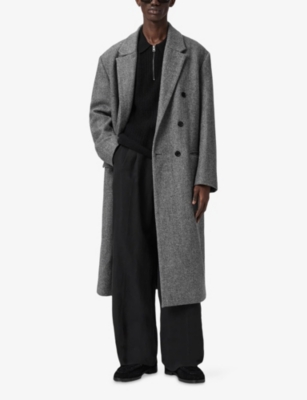 ALLSAINTS: Ezra Double-Breasted Wool Coat