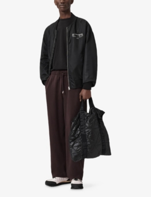 ALLSAINTS: Asher Ramskull-Embroidered Cotton Jogging Bottoms