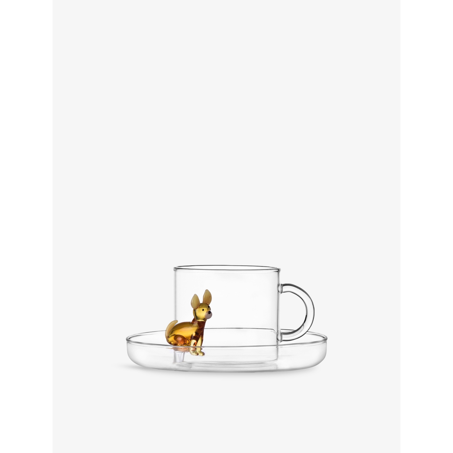 Ichendorf Dogs Chihuahua Borosilicate Glass Tea Cup and Saucer Set 15cm
