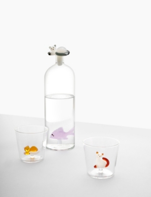Ichendorf Tabby Cat Glass Tumbler 8cm In Multicolor