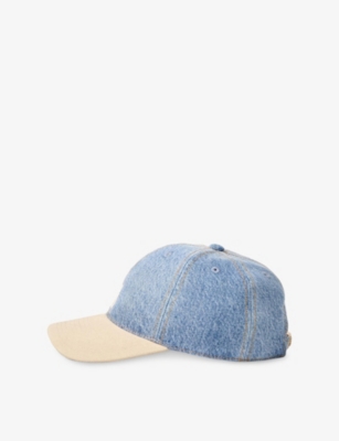 Sandro Womens Blue Jean Logo-embroidered Denim And Canvas Baseball Cap