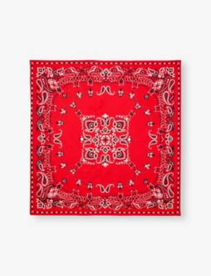 SANDRO: Bandana-Print Square Silk Scarf