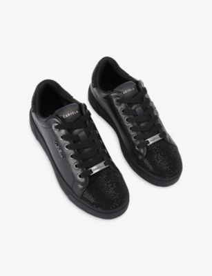 CARVELA: Daze Embellished Faux-Leather Trainers
