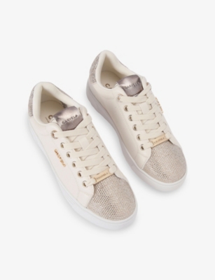 Carvela Womens Gold Daze Embellished Faux-leather Trainers Eur 38/5 Uk In Animal Print