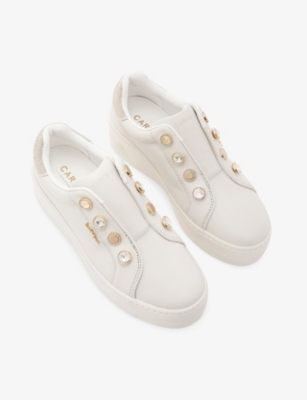CARVELA: Connected Laceless Leather Low-Top Trainers