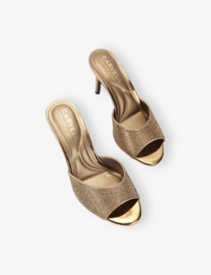 CARVELA: Silvia Embellished Heeled Woven Mules