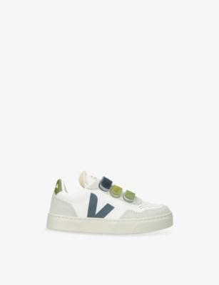 Veja Green Comb Kids' V-90 Leather Low-top Trainers Eur 26 / 8.5 Uk