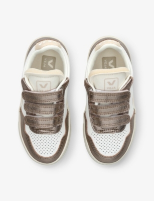 Veja Bronze Com V-90 Leather Low-top Trainers Eur 31 / 12.5 Uk