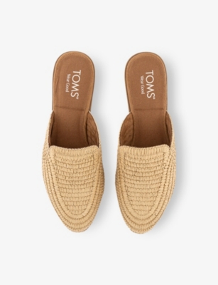 TOMS OMS WOMENS ALMOND RAFFIA JADE RAFFIA MULES EUR 37 / 4 UK 