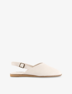 TOMS OMS WOMENS NATURAL SAND LEATHER JADE SLINGBACK LEATHER MULES EUR 40 / 7 UK 