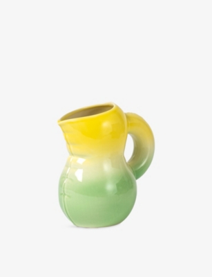 Home Studyo Yellow And Green Mira Mikati X  Ceramic Jug 22cm In Multi