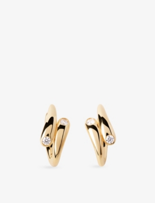 Pdpaola Dpaola Womens Caramelle 18ct Yellow Gold-plated Sterling-silver And Zirconia Hoop Earrings In Gold