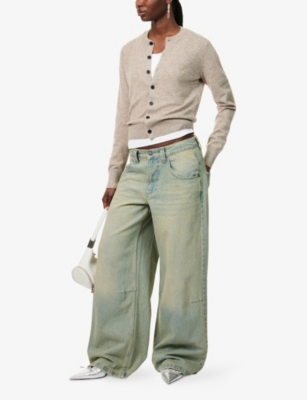 JADED LONDON WOMENS LIGHT WASH DENIM NEW FIT COLUSSUS WIDE-LEG DENIM JEANS 