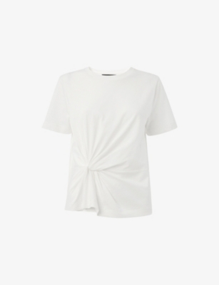 WHISTLES: Twist-Front Short-Sleeve Cotton-Jersey T-Shirt