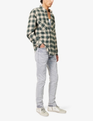 PURPLE BRAND: Studs Straight-Leg Stretch-Denim Jeans