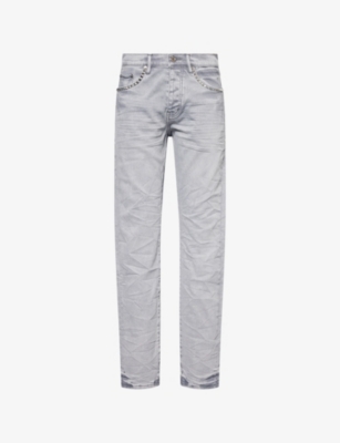 PURPLE BRAND: Studs Straight-Leg Stretch-Denim Jeans