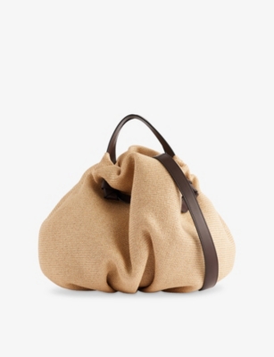 NEOUS: Taurus Dumpling Raffia Tote Bag