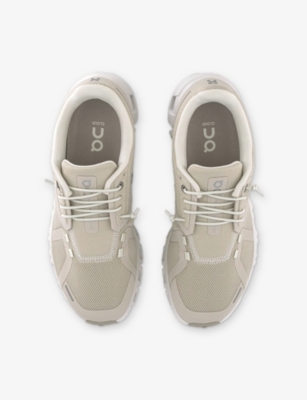 ON-RUNNING WOMENS PEARL WHITE F CLOUD 6 MESH LOW-TOP TRAINERS 