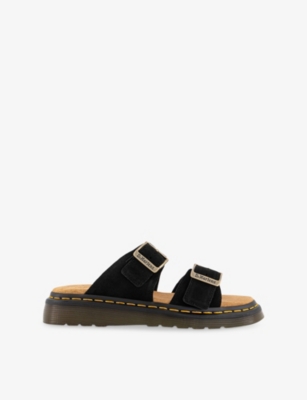 DR. MARTENS' WOMENS DR. MARTENS JOSEF SUEDE SLIDE SANDALS 