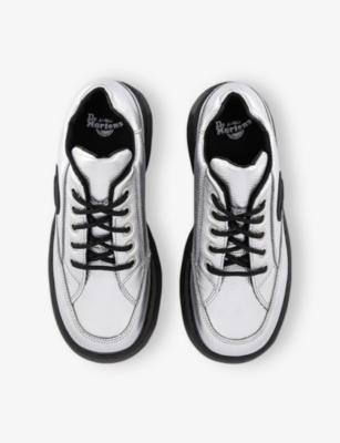 DR. MARTENS: Buzz 5-Eye Metallic Leather Shoes