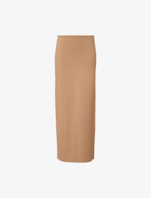 MAX MARA: High-Rise Knitted Maxi Skirt