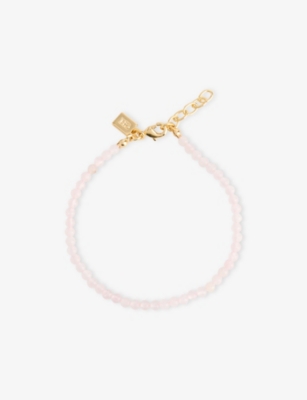 CRYSTAL HAZE: Crystal 18ct Yellow Gold-Plated Brass and Aquamarine Bracelet