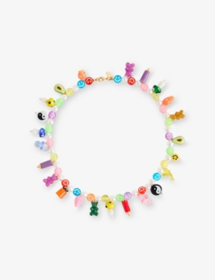 CRYSTAL HAZE: Lucid Dreams 18ct Yellow Gold-Plated Brass and Resin Beaded Necklace