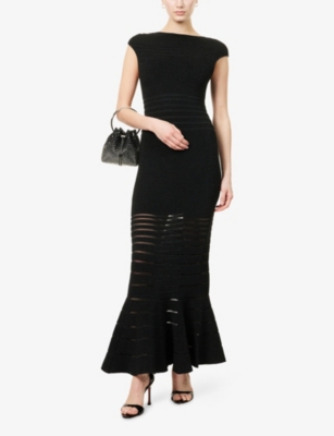 HERVE LEGER: Camila Sleeveless Stretch-Woven Gown