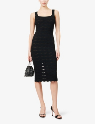 HERVE LEGER: Gwynn Sleeveless Stretch-Woven Midi Dress