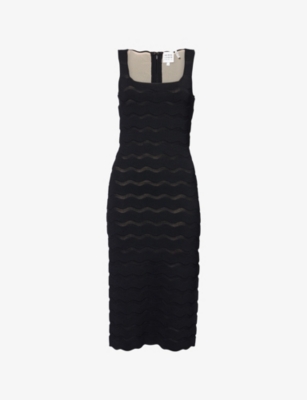 HERVE LEGER: Gwynn Sleeveless Stretch-Woven Midi Dress