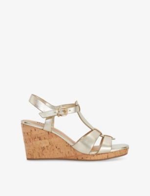 DUNE: Kastro Leather Wedge Sandals