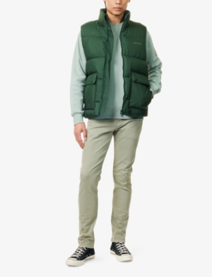 Replay Mens Light Sage Green Anbass Straight-leg Stretch-denim Jeans In Light Sage Green