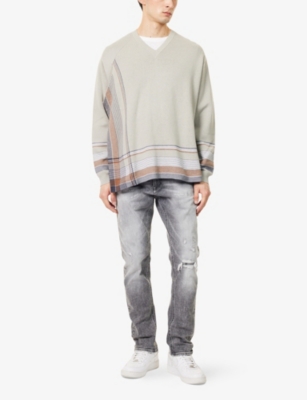 Replay Mens  Mickym Tapered-leg Stretch-denim Jeans In Light Grey