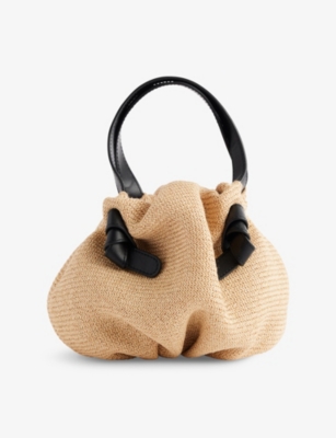 NEOUS: Taurus 1.0 Mini Raffia Top-Handle Bag
