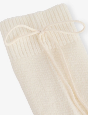 BUCI NYC: Bow Wool-Blend Knitted Stockings